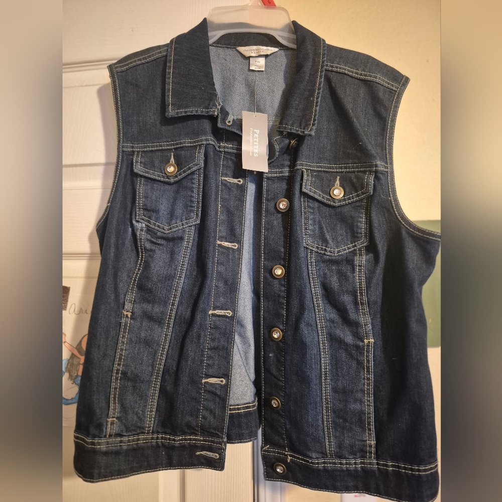 Denim Sleeveless Vest Christopher & Banks P/XL